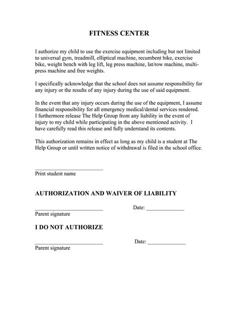 gym liability waiver pdf free.